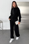 Women's Half Zipper Hooded 3 Thread Double Tracksuit Set - 4