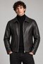 Men's Black, Regular Fit, Zippered, Fur Lined, Faux Leather Jacket