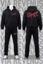 Printed Zippered Hoodie Set