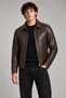 Men's Brown, Regular Fit, Zippered, Fur-Lined, Faux Leather Jacket - 2