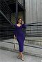 Double-Breasted Dress with Collar, Midi Length, Balloon Sleeves