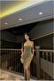 Slit Maxi Evening Dress with Straps - 3
