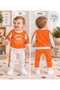 100% Cotton, Striped Detailed, Comfortable Fit, Snap Fasteners on the Shoulder, Baby Boy Double Pajama Set - 4