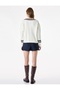 Hair Braid Textured Ribbed V-Neck Long Sleeve Knitwear Sweater - 4