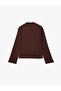 Asymmetrical Tie Detail Long Sleeve High Neck Crepe Blouse - 2