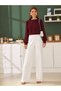 Women's Long Sleeve Imported Crepe Fabric Blouse with Stone and Pearl Detail on the Collar - 4