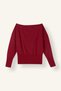 Loose Fit Wide Ribbed Off-Shoulder Basic Sweatshirt I4990Ax26Au - 2