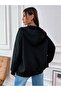 3 Thread Black Malibu California 98 Zippered Winter Cardigan - Printed Oversize Hooded Jacket - 5