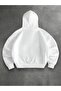 3 Thread White Miami Lettering Zippered Winter Cardigan - Printed Oversize Hooded Jacket - 4