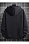 3 Thread Black Cp 29 Zippered Winter Cardigan - Printed Oversize Hooded Jacket - 2