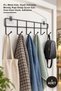 1 Piece Adhesive Behind-The-Door Hanger – 6-Piece Metal Hanger, Black No-Drill Mounting, for Door, Cabinet, Wall, Over-Door Hook, Adhesive