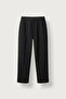 Men's Baggy Fit Front Stitching Detailed Scuba Sweatpants Black