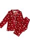 Girls' Cotton Suede Fabric Cardboard Patterned Shirt Collar Long Sleeve Pajama Set - 4