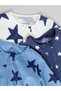100% Cotton Blue Colored Starry Reversible Zippered 3-Piece Jumpsuit Set Alyh44234 - 8