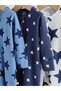 100% Cotton Blue Colored Starry Reversible Zippered 3-Piece Jumpsuit Set Alyh44234 - 7