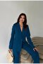 Monaco Women's Petrol Green Blazer Jacket Palazzo Trousers Double Suit - 6
