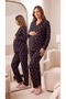 Likapa Front Buttoned Maternity Long Sleeve Pajama Set - 2