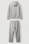 Unisex Oversize Scuba Zippered Hooded Tracksuit Set Gray Melange - 2