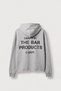 Men's Oversize Back Printed Zippered Hooded Sweatshirt Gray Melange - 2
