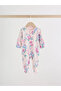 100% Cotton Pink Floral Patterned Double Zipper 3-Piece Jumpsuit Set Alyw50981 - 3
