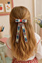 Mini Hearts Cotton Woven Ribbon Bow Ballerina Automatic Clip Buckle - 1 Piece - 2