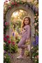 Girl's Winter Tracksuit Set Sweatshirt Bottoms Cotton Three-Thread Ribbed 3-4-5-6-7 Years Old (Please Choose One Size Larger)