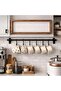 5 Pieces Adhesive 8-Hook Hanger Bracket – Screwless Installation, Kitchen and Bathroom Organizer, 55 cm Black, Hook Rack - 2