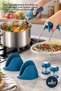 3-Piece Kitchen Anti-Burn Set – Heat-Resistant Silicone Oven Gloves and Stainless Steel Pot and Pan Holder, Oven Gloves Pot Holder