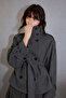 Bsk Standing Collar Thick Checked Coat Trench Coat - 2
