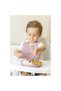 10-Piece Silicone Baby Food Set – Vacuumed 3-Compartment Plate, Silicone Spoon with Teether, and Adjustable Bib; Pink, Baby Feeding, Silicone - 3