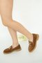 5528 Eren Shoes&Bag Genuine Leather Suede Buckle Detailed Low Heeled Daily Comfortable Orthopedic Insole Shoes Real Leather Suede Tan - 3