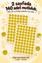 Smiling Face Sticker Set 140 Pieces 2 Sheets Yellow Smile Stickers – Notebook, Laptop, Gift Decoration Label - 4
