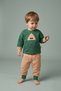 Baby Boy Teddy Bear Printed Pocket Jogger Tracksuit Set - 2