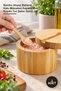 3 Pieces Wooden Spice Container with Spoon – Bamboo Wood Spice Container with Magnetic Lid, Mini Spoon, Salt, Sugar, Spice Jar