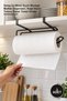 3 Pieces of Paper Towel Holder Hanger – Metal Black Mounted Kitchen Organizer for Inside the Cabinet, Paper Towel Holder