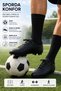 Black Sports Socks 3 Pairs 80% Cotton Long Socks for Football Training Women Men Unisex 40-44 - 4