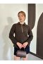 Button Detailed Collared Sleeve Patterned Knitwear Sweater - 2
