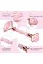 Jade Roller and Gua sha set - Facial Tools, 100% Natural Rose Quartz GuaSha Stone for Skin Care Routine, reduce wrinkles aging and eyes Puffines - 7