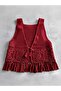 Hand Knitted Cotton Thread Vest with Motifs and Tassels - 2