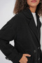 9143 Women's Double Breasted Lapel Stamp Coat - Black - 2