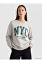 Alita City Gray Nyc Printed Oversize Women's Sweatshirt with a Difference