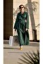 Hooded Belted Linen-Blend Long Coat - Green