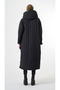 Plus-Size Hooded Long Quilted Coat - Black - 4