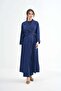Belted Double-Breasted Overcoat - Navy
