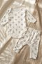 Brown Mam Dad Patterned 100% Double Cotton Baby Boy Set 3-9 Months - 5