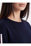 Texx Store Quality Lcw Everyday Navy Blue Striped Soft Touch Women's Sweatshirt - 4