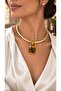 Diva Charm Amber Color Choker Necklace - 4