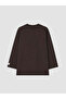 Two Mt Shop Quality Lcw Modest Brown Combed Cotton Plain Loose & Baggy Women's Sweatshirt Tunic - 6