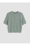Alita City Lcw Comfort Green Knitwear Embroidered Oval Neck Women's Sweater - 5