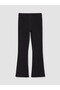 Ozmarka New Season Black Girls' Ribbed Spanish Leggings 2-Piece Set - 7